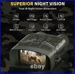 4K Night Vision Goggles Binoculars Large Screen Binoculars 32GB Memory Card
