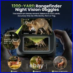 4K Night Vision Goggles Binoculars with Rangefinder 5000mAH for Hunting 18XZoom