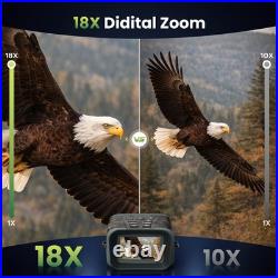 4K Night Vision Goggles Binoculars with Rangefinder 5000mAH for Hunting 18XZoom