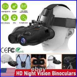 4K Night Vision Goggles Digital Infrared Binoculars Rechargeable Hunting Camera