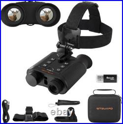 4K Night Vision Goggles Head Mounted 984FT Rechargeable IR Digital Binoculars US