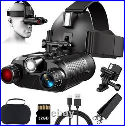 4K Night Vision Goggles Head Mounted Binoculars 8X Zoom, 1312ft Range, Saves