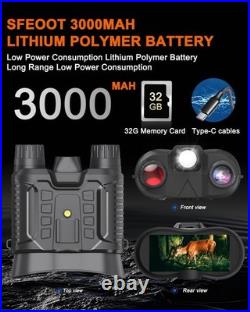 4K Night Vision Goggles Head Mounted Binoculars 8X Zoom, 1312ft Range, Saves