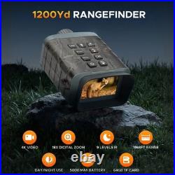 4K Night Vision Goggles IR Digital Binoculars 1200Yd Rangefinder 5000mAH 18XZoom 4K Night Vision Goggles IR Digital Binoculars 1200Yd Rangefinder 5000mAH 18XZoom
