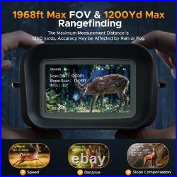 4K Night Vision Goggles IR Digital Binoculars 1200Yd Rangefinder 5000mAH 18XZoom