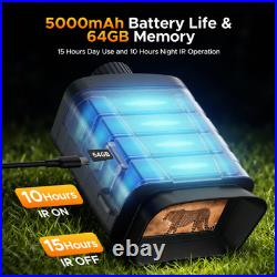 4K Night Vision Goggles IR Digital Binoculars For Darkness Sunreillance 18X Zoom