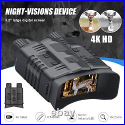 4K Night Vision Goggles Infrared Digital 10X Zoom Full HD Binoculars Photo Video