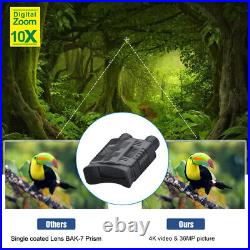 4K Night Vision Goggles Infrared Digital 10X Zoom Full HD Binoculars Photo Video