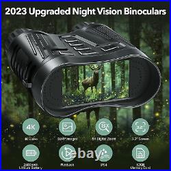 4K Night Vision Goggles, Infrared Night Vision Binoculars for Adults, 3.2'' Larg