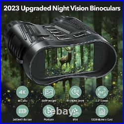 4K Night Vision Goggles, Infrared Night Vision Binoculars for Adults, 3.2'' Larg