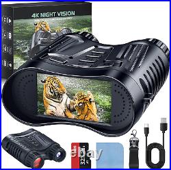 4K Night Vision Goggles, Infrared Night Vision Binoculars for Adults, 3.2'' Larg