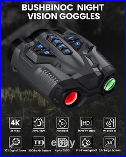 4K Night Vision Goggles, Night Vision Binoculars for Adults, 10X Digital Nightvis