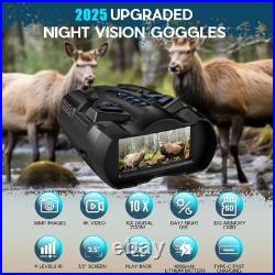 4K Night Vision Goggles for Adults, 10X Zoom Night Vision Binoculars with 1000