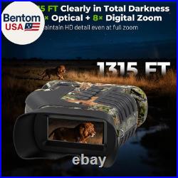 4K Night Vision Goggles up to 80X Total Magnification, 10X Optical + 8X Digita