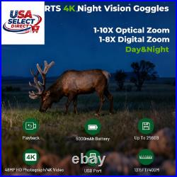 4K Night Vision Goggles, up to 80X Total Magnification, 64GB TF Card, 1315FT Inf