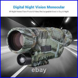 5x40 Night Vision Cam Goggles Monocular IR Surveillance Gen Hunting Scope 8GB Br
