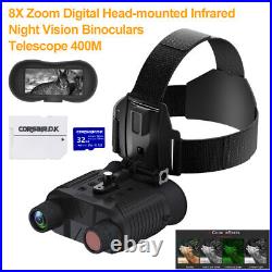 850nm Infrared Night Vision Goggles Hunting Binoculars 8X Zoom Head Mount Camera