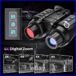 8X Digital Zoom Night Vision Goggles with Adjustable Infrared for Total Clarity