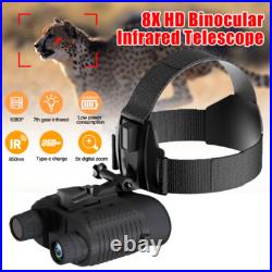8X Night Vision 850nm Binoculars Infrared Digital Head Mount Goggles for Hunting