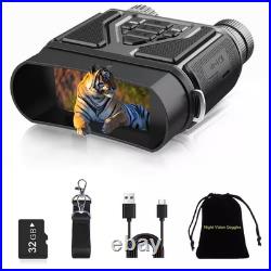 984FT 3 In. Large Display Black Night Vision Binoculars with Accessories