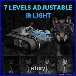 984FT 3 In. Large Display Black Night Vision Binoculars with Accessories