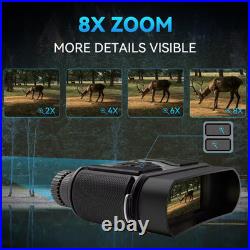 984FT 3 In. Large Display Black Night Vision Binoculars with Accessories