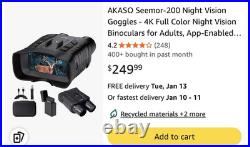 AKASO Seemor-200 4K Night Vision Binoculars/Goggles, Black