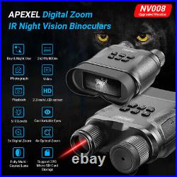 APEXEL Day/Night Vision Goggles Digital Military Binoculars Infrared for Hunting