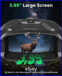 All-In-One 4K Night Vision Binoculars 64GB Storage, Water Resistant & Portable