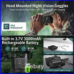 ArzzuNiu Head-Mounted Night Vision Binoculars Goggles Rechargeable Hand Free