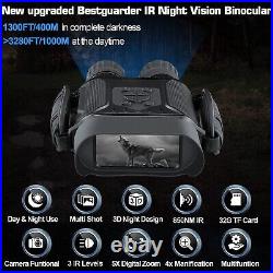 Bestguarder Digital Night Vision Binoculars for Adults, True IR Illuminator COMS
