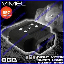 Binocular Night Vision 8GB Monocular Hunting Goggles Digital NV Game Camera