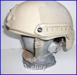 CPG RAIDER-EX Combat ACH Ballistic Helmet IIIa HIGH CUT Desert Tan XL NVG mount