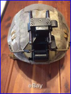 CUSTOM GUNFIGHTER DH-132A CVC BALLISTIC HELMET With WILCOX NVG AND RHINO MOUNT