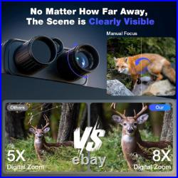 CZ080 Night Vision Goggles 8X Zoom 4K Digital HD IR Binoculars Hunting