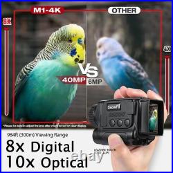 Compact 4K Night Vision Goggles with 984FT Range and 32GB Card Take Anywhere