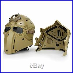 Cosplay Airsoft Tactical Skull With Fan Helmet NVG Rail Mount Full Mask Tan