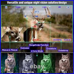 Crangcam Night Vision Goggles with Night Vision Rangefinder, 4K Video Photo, 6X
