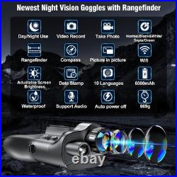 Crangcam Night Vision Goggles with Night Vision Rangefinder, 4K Video Photo, 6X