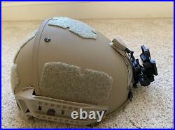 Crye Precision AirFrame Ballistic Helmet, Rails, Wilcox G24 NVG Mount, Lan, Med