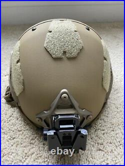 Crye Precision AirFrame Ballistic Helmet, Rails, Wilcox G24 NVG Mount, Lan, Med