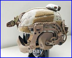 Custom AOR1 Navy SEAL Tactical Helmet with ANVS NVG mount + NRR 26dB comms headset