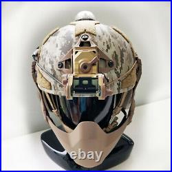 Custom AOR1 Navy SEAL Tactical Helmet with ANVS NVG mount + NRR 26dB comms headset