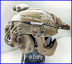 Custom AOR1 Navy SEAL Tactical Helmet with ANVS NVG mount + NRR 26dB comms headset