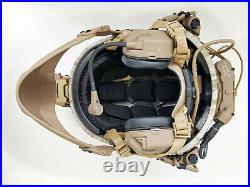 Custom AOR1 Navy SEAL Tactical Helmet with ANVS NVG mount + NRR 26dB comms headset