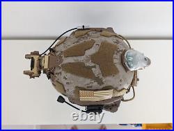 Custom DEVGRU AOR1 Maritime SF Tactical Helmet + NVG Mount + IR Strobe + comms