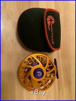 Custom Nautilus LH Retrieve NVG 8/9 Wt reel Orange/purple