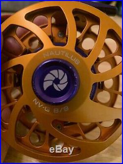 Custom Nautilus NVG 8/9 Wt reel Orange/purple