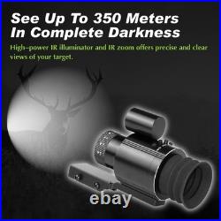 Day & Night Vision Rifle Scope Monocular with 850nm IR 4X Magnification, Digi