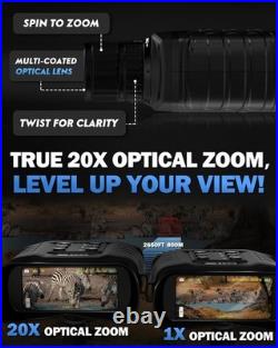 Digital Night Vision Goggles 20X Optical Zoom 4X Digital 4 Screen 32G Infrared